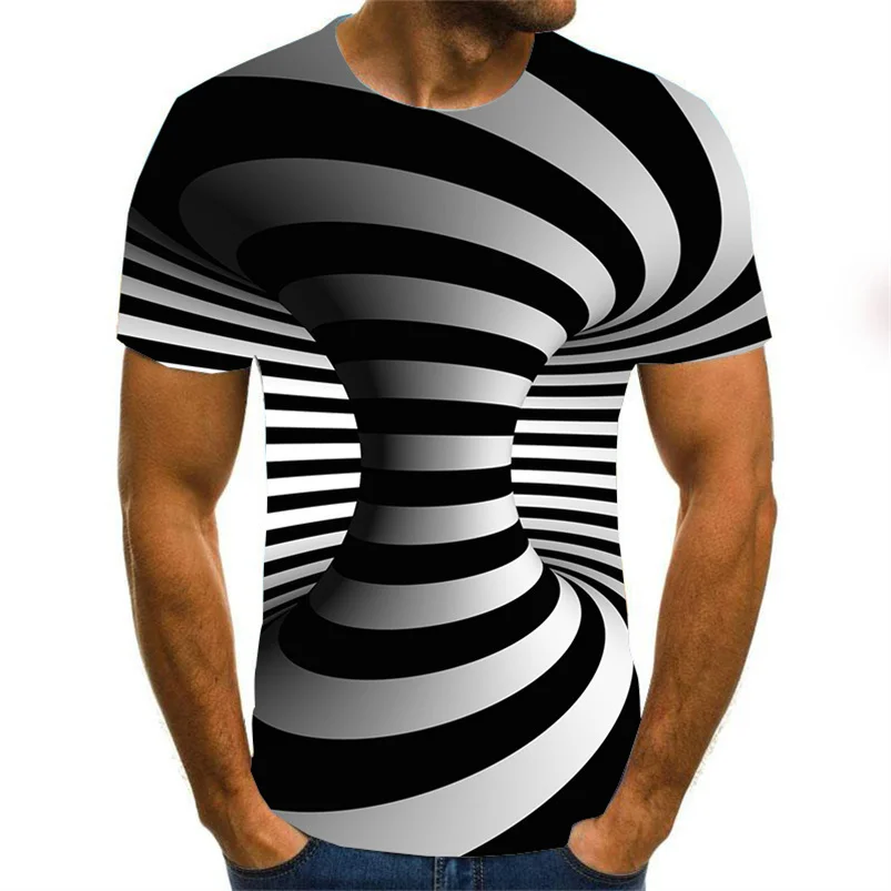 Tie dye Optical Illusion Graphic 3d printed t shirt men women fashion Harajuku Tshirt Streetwear T-shirt top men clothing