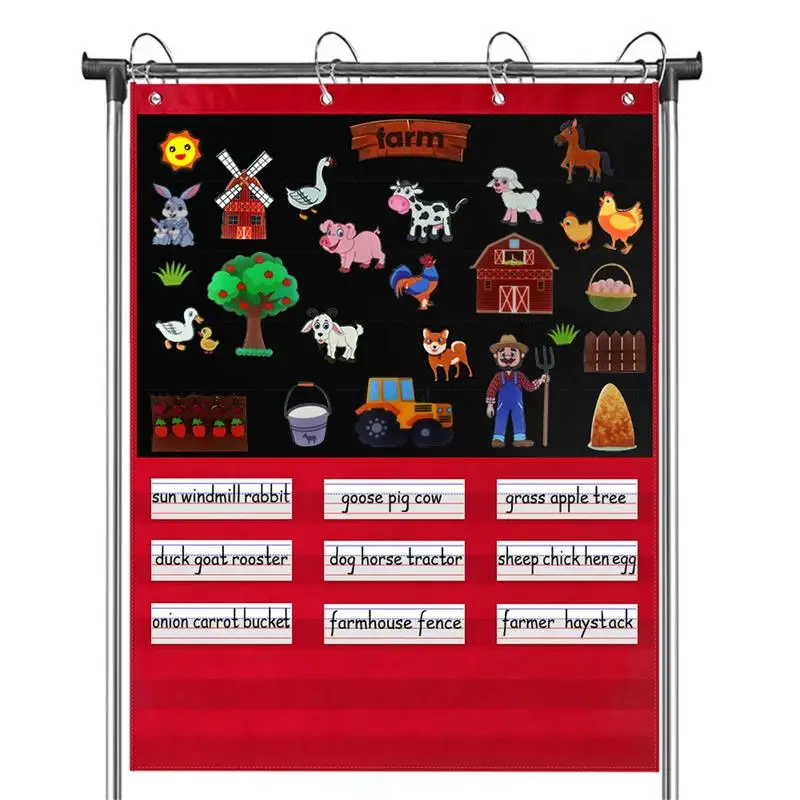 Sentence Strip Pocket Chart Classroom Pocket Chart With 15 Dry Erase Cards Classroom Pocket Chart For Story Telling Activities