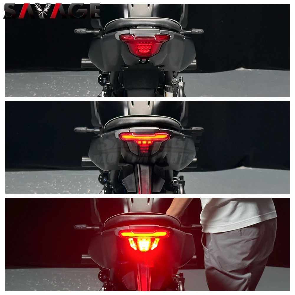 MT-07 Motorcycle LED Tail Light For Yamaha MT-07 Y-AMT 2026 Rear Brake Stop Lamp Integrated Turn Signal Flashing Accessories