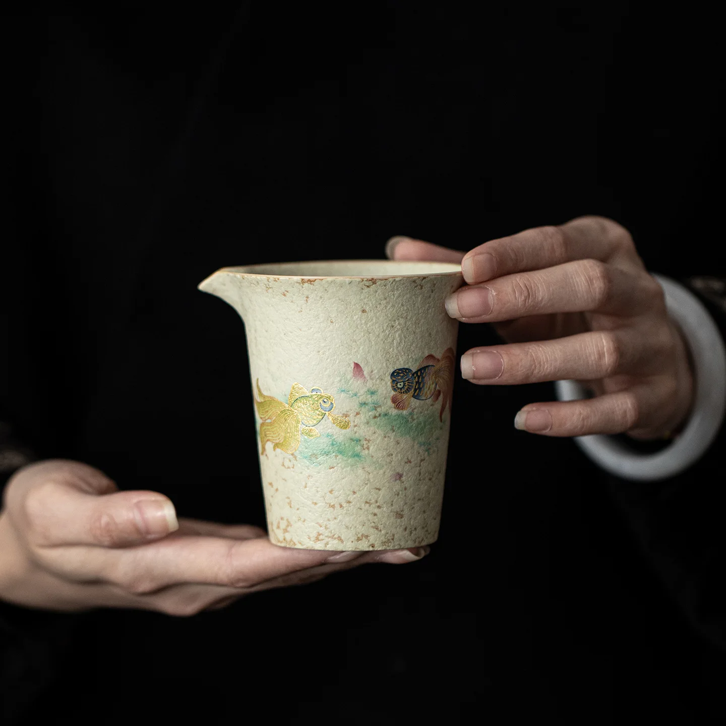 Blue and White Firestone Red Prosperous Pitcher Gong Dao Bei Chinese Retro Tea Cup Porcelain Kung Fu Set Accessories Pot