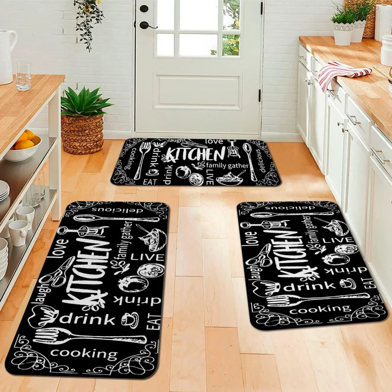 VIKAMA Crystal Pile Carpet Washable Non-slip Kitchen Rug Bathroom Rug Carpet For Bath Bathroom Floor Mat Absorbent Kitchen Mat