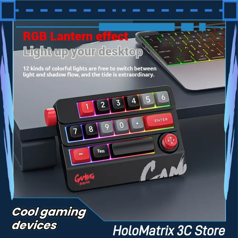 لوحة مفاتيح الألعاب الميكانيكية الجديدة مقبض الروك برمجة ماكرو مخصص Rgb 19key زر صغير لوحة مفاتيح الألعاب الرقمية Macropad Numpad