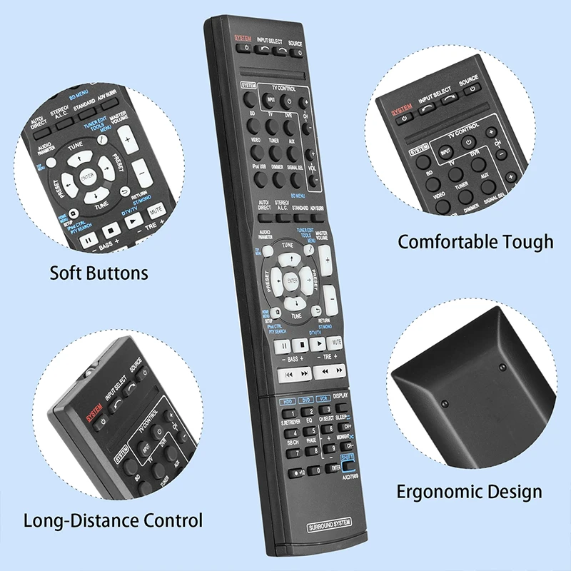 AXD7569 Remote Control For Pioneer AV Receiver SX-319V VSX-519V-K VSX-519V-S VSX-517-S VSX-817-K VSX-817-S VSX-80TXV VSX-324-K-P