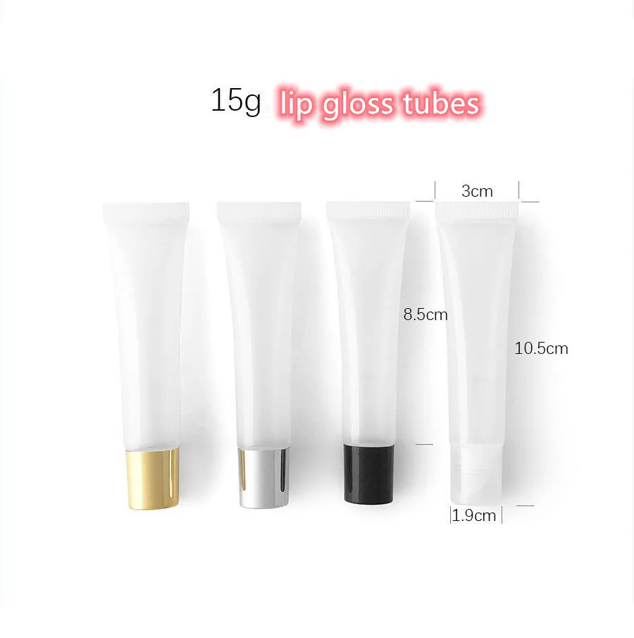 Custom private logo plastic 15ml squeeze tubes lip gloss container packaging empty lipgloss squeeze tube 5ml 8ml 10ml