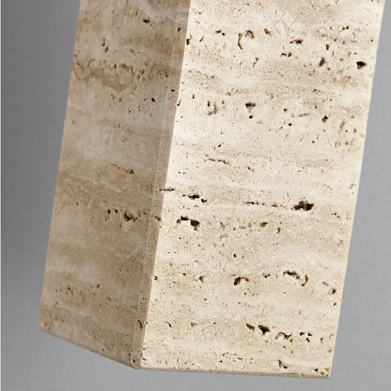 

Slim Travertine Pendant Lamp Natural Stone Chandelier Creative Suspension Hanging Light for Kitchen Dining Room GN843WY