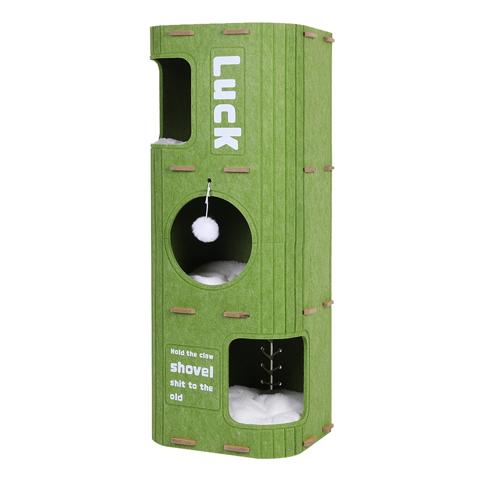 

Трехуровневая квадратная лазалка для кошек с защитой от царапин, интегрированным войлочным домиком-пещерой, экономит место, безопасный кошачий домик для игр и сна питомца