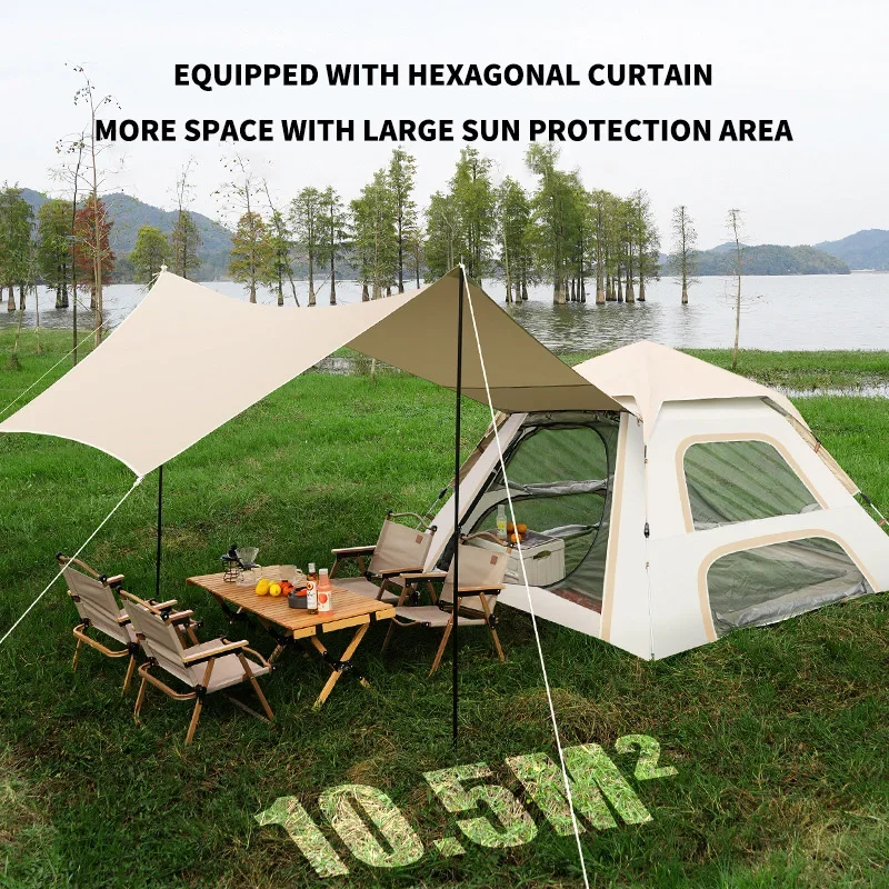 Trekking Ultralight Automatic Camping Tent Beach Sun Trips 4 People Waterproof Included with Frame Lightweight One-person Tent