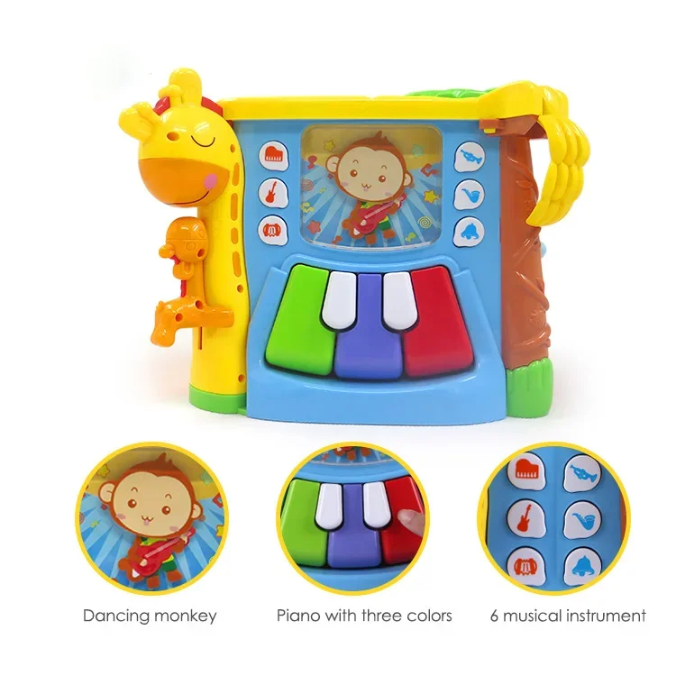 Goodway Multifuncional Educacional Bebê Atividade Cube, Eco-friendly Música Aprendizagem Toy, Diversão para a Promoção, Montessori Brinquedos