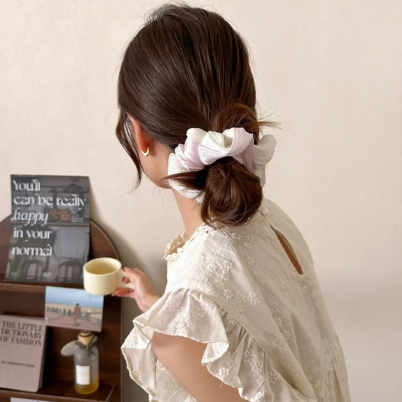 Streamer Gradual Change Mesh Large Intestine Hair Band Femininity Tie Hair Rubber Band Hair Accessories Summer