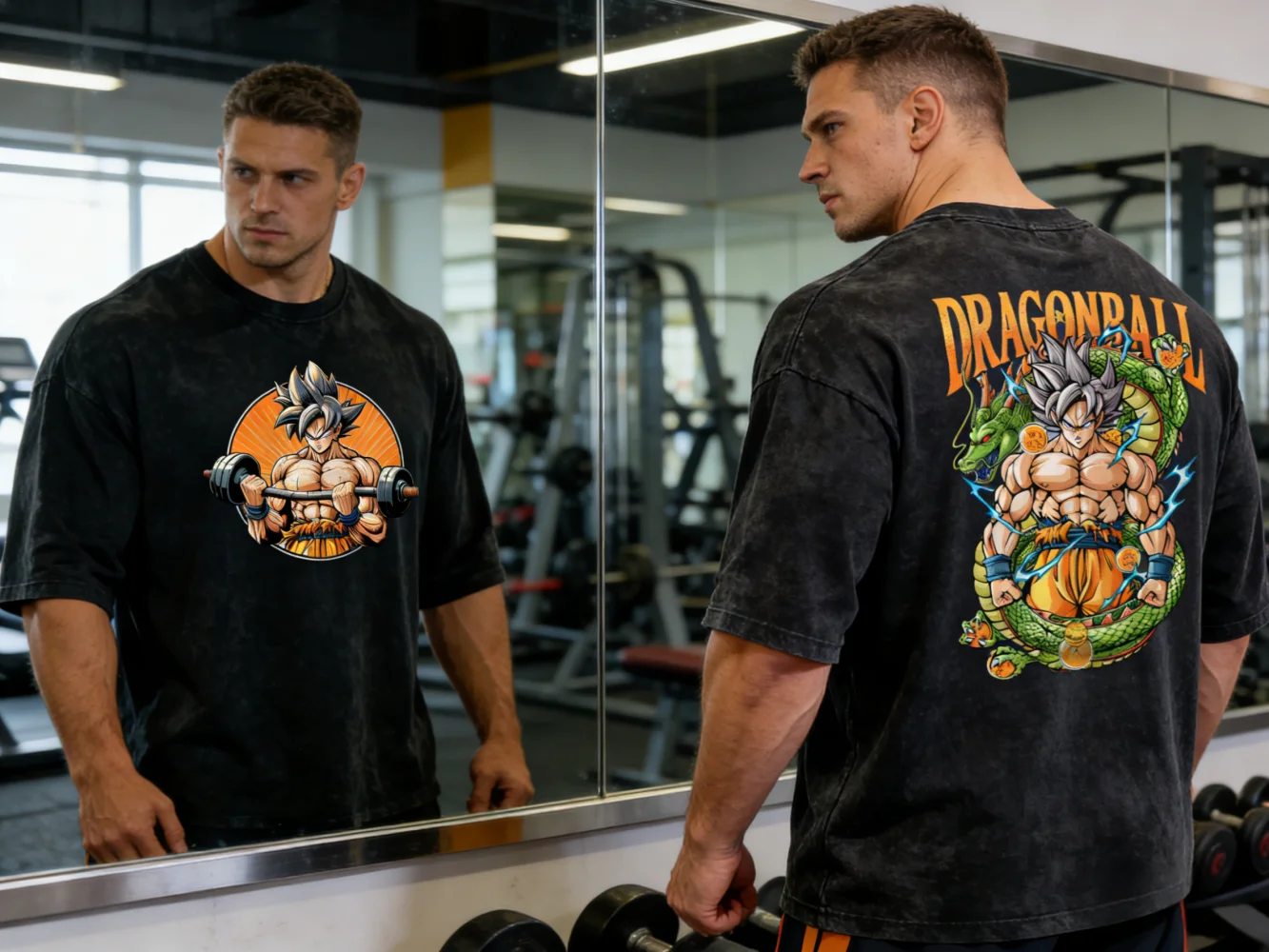 

Летняя футболка унисекс 2026 года в стиле ретро Dragon Ball, из высококачественного чистого хлопка, с эффектом потертости, оверсайз, повседневная, с принтом Гоку, занимающегося тяжелой атлетикой