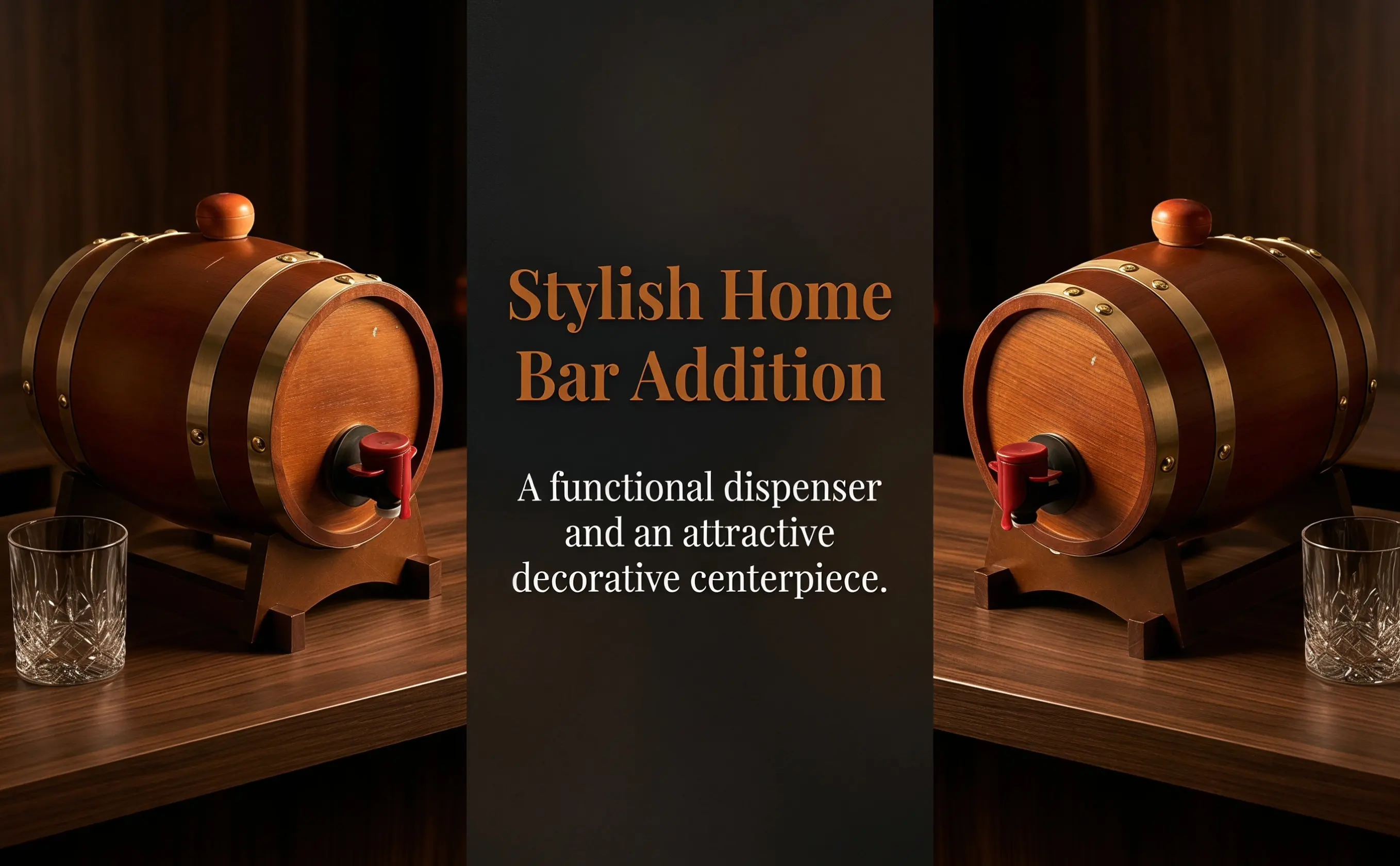 1 Gallon Oak Barrel Whiskey Aging Cask Mini Wooden Spirit Liquor Storage Wine Tequila Homemade Beer Bar Decor Bourbon Barrel