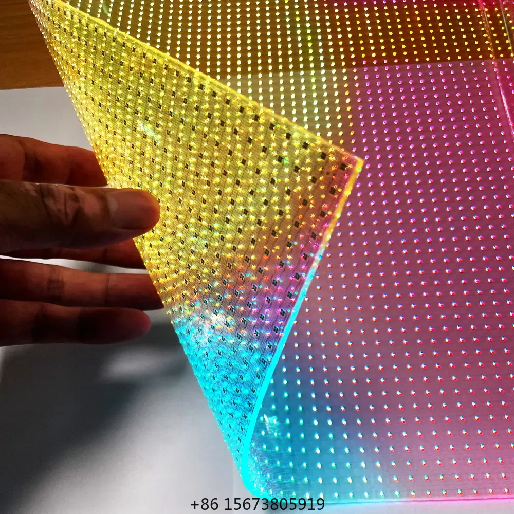 High Resolution Pantalla Led Transparente Display Led Ad Screen Roll Flexible Transparent-led-film Screen for Advertising