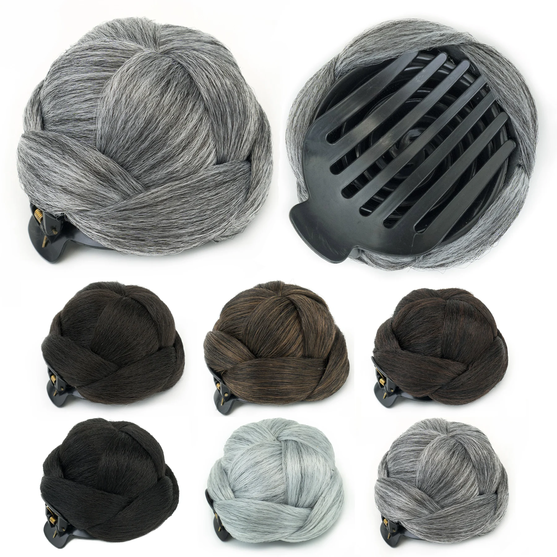 Soowee Synthetic Hair Braided Chignon Dancer Hair Donut Hairpieces Claw Hair Bun Updo Hair Pieces