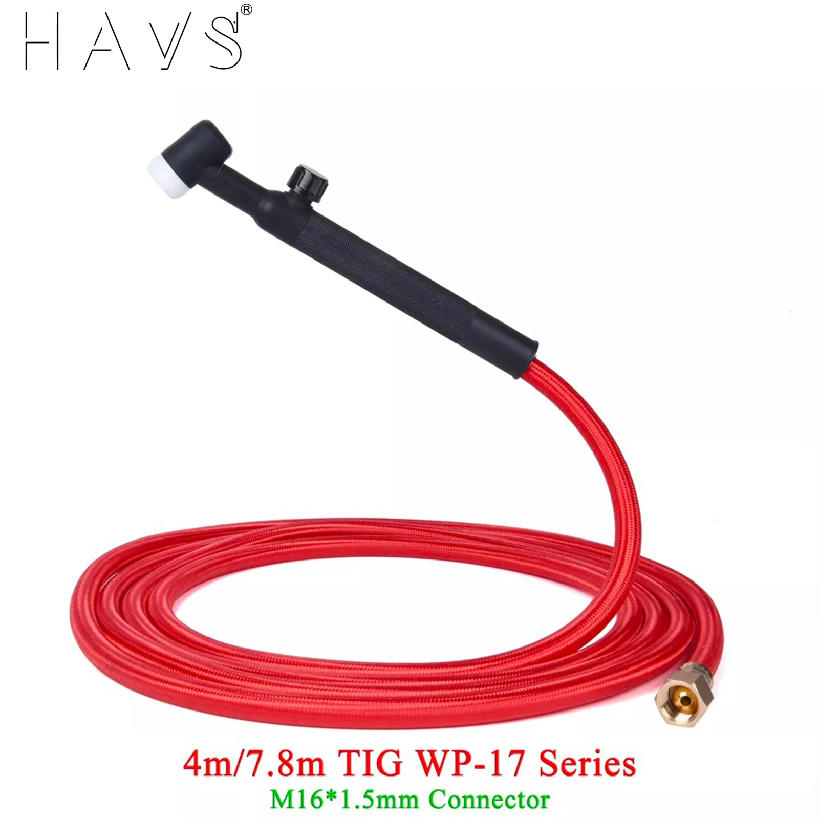 4M/13ft 7.8M/25.6ft WP17F 17FV TIG Welding Torch Soft Hose Cable Wires M16*1.5mm