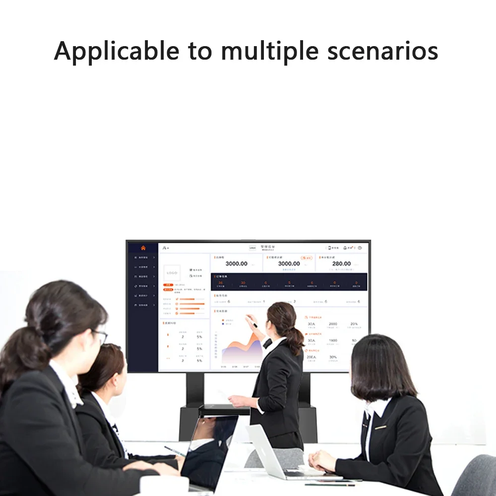 Móvel TV Stand Conferência e Educação Máquina Integrada, Piso Montado Carrinho de rodas, Capacidade de carga de 100kg, 50-75 Polegada