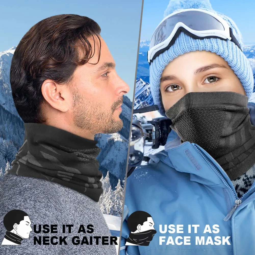 Winter Bandana Neck Warmer Gaiter Breathable Face Mask Cover Ski Sports Running Hiking Outdoor Windproof Scarf Soft Headwear Men