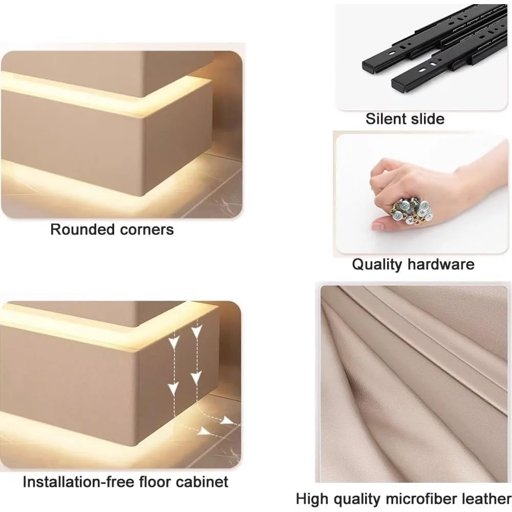 منضدة شحن لاسلكية حديثة مع إضاءة تعمل باللمس وتخزين واسع #6