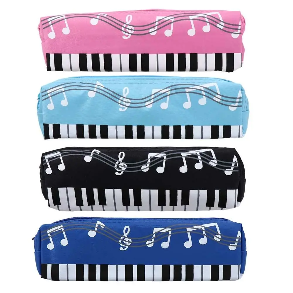 Oxford Cloth Pen Bag School Stationery Musical Pencil Cases Musical Note Piano Pouch Student Pencil Case Piano Note Pencil Bag