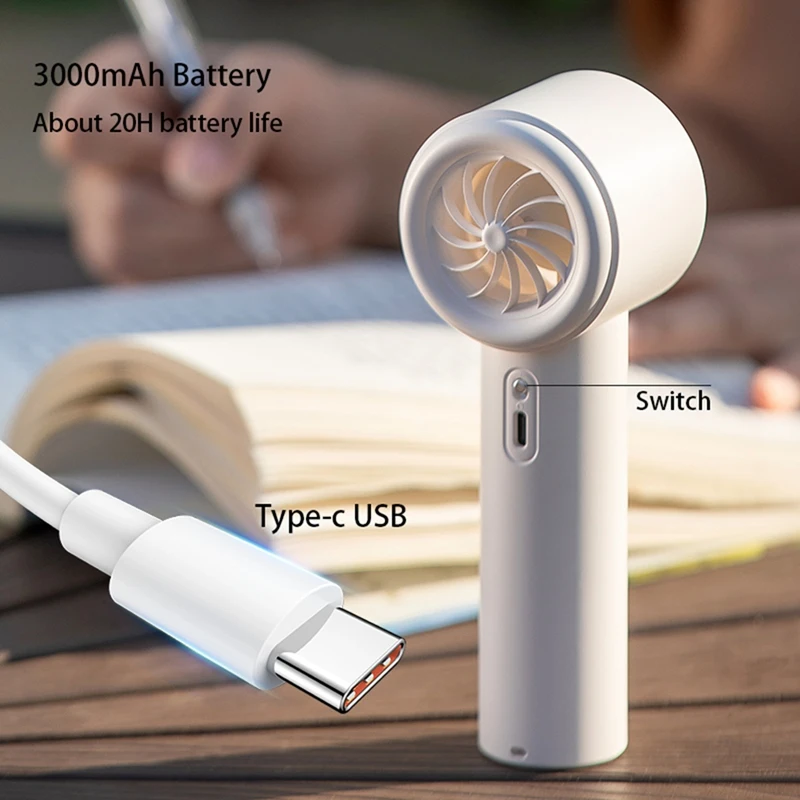 พัดลมพกพากลางแจ้ง 3000Mah แบตเตอรี่ที่มีประสิทธิภาพ 100 จอแสดงผล LED ความเร็วสูงพัดลมมือถือแบบชาร์จไฟได้พัดลมส่วนตัว