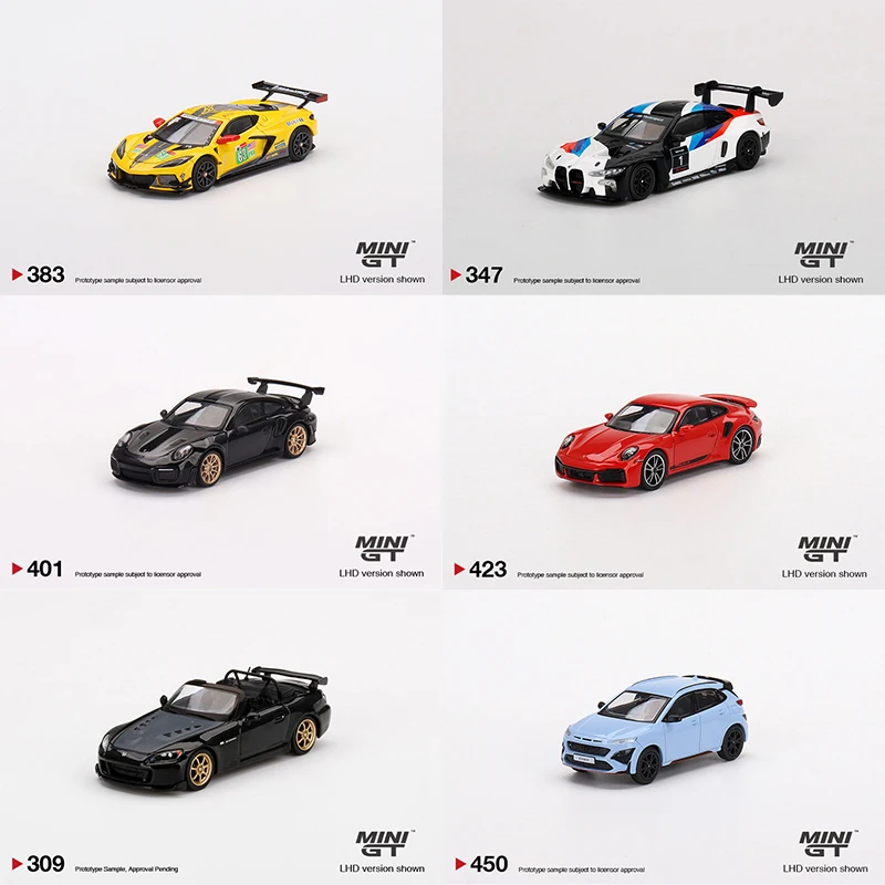 MINIGT MODEL 300-500 1/64 M4 GT3 SVJ bugatti chiron huayra diecast alloy car model Children's toys and gifts