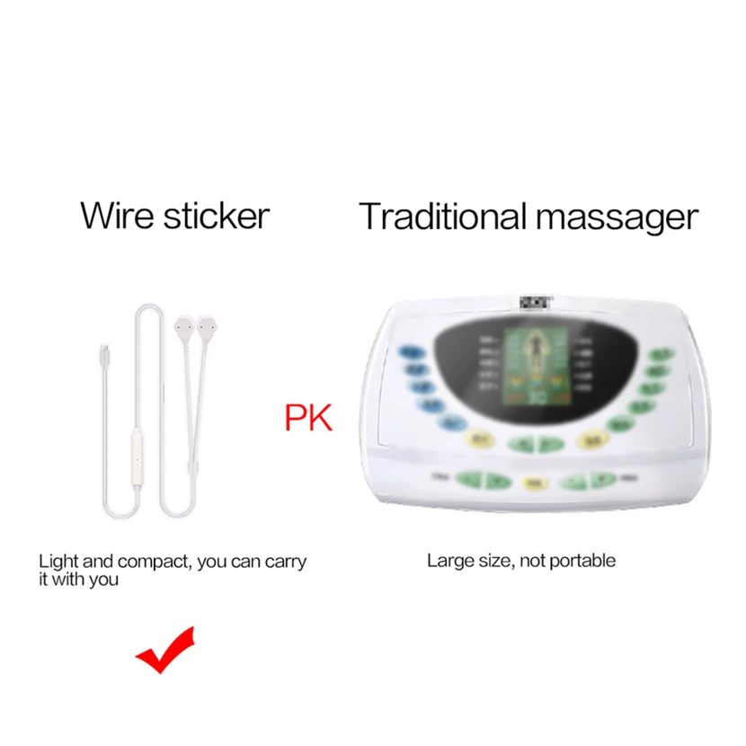 Portable Mini Pulse Body Massager Mobile Phone Control EMS Muscle Stimulator Tens Acupuncture Electric Therapy Machine Carry-on