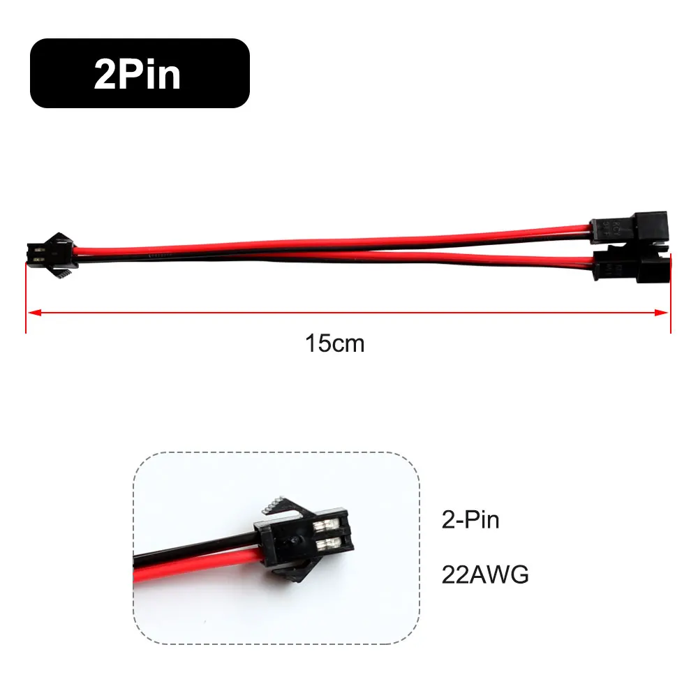 2Pin/3Pin/4Pin/5Pin/6Pin LED Strip Splitter Cable SM JST Connector 1 To 2 Male and Female For WS2812 WS2811 RGB RGBW Led Lights