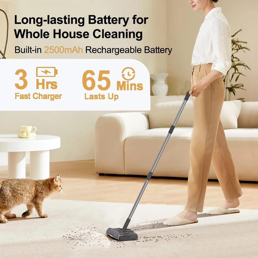 Wireless Mop Cleaner Electric Rotating Floor Sweeper Handheld Edge-cleaning Floor Cleaning Machine With LED Headlight