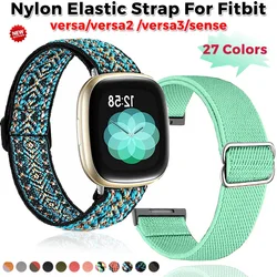 Elastic Woven Loop Strap for Fitbit versa 2 Adjustable Breathable Watchband Sport Bracelet Band For Fitbit Versa 3/4/sense Strap