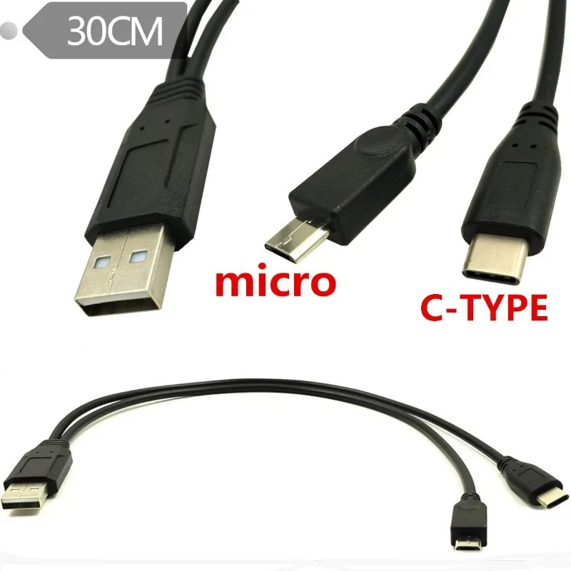 3-in-1 USB Charging Cable Kit for iPhones, iPads, and Android Devices, Type-C/Micro USB Connectors