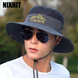 NIXHIT Summer Sunscreen Men's Cap Foldable Breathable Outdoor Sports Fishing Travel Camping Hiking Climbing Sun Bucket Hat X023