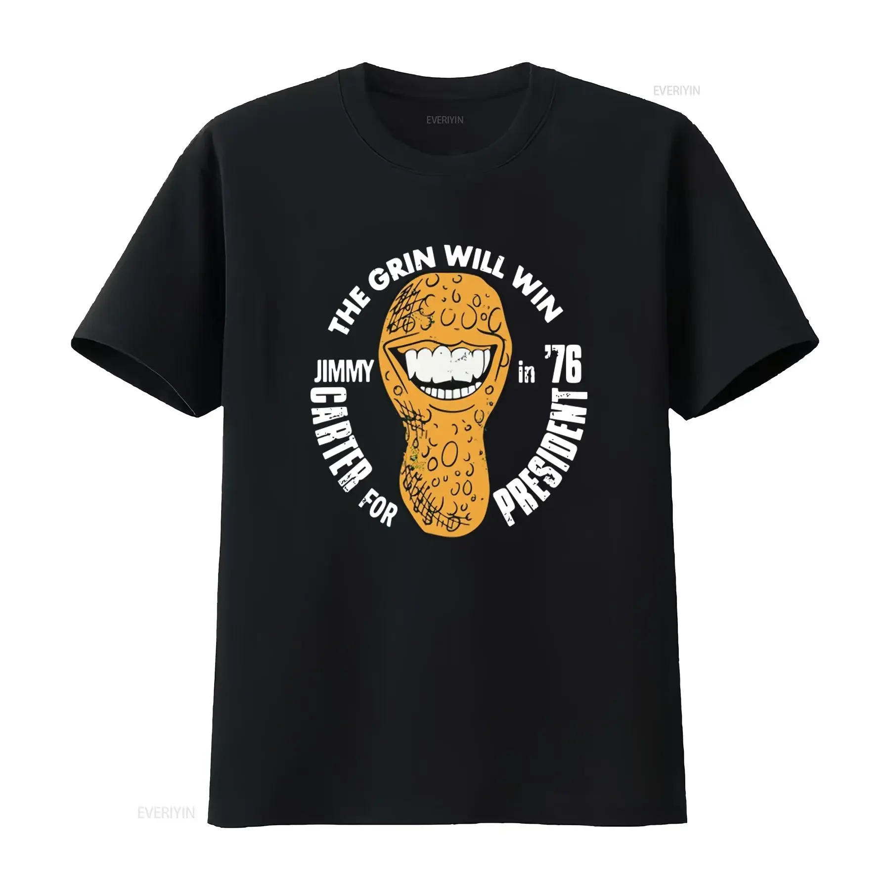 Jimmy Carter Retro Campaign T Shirt The Grin Will Win 1976 Vintage Style Election Memorabilia vintage Washed Stylish Soft