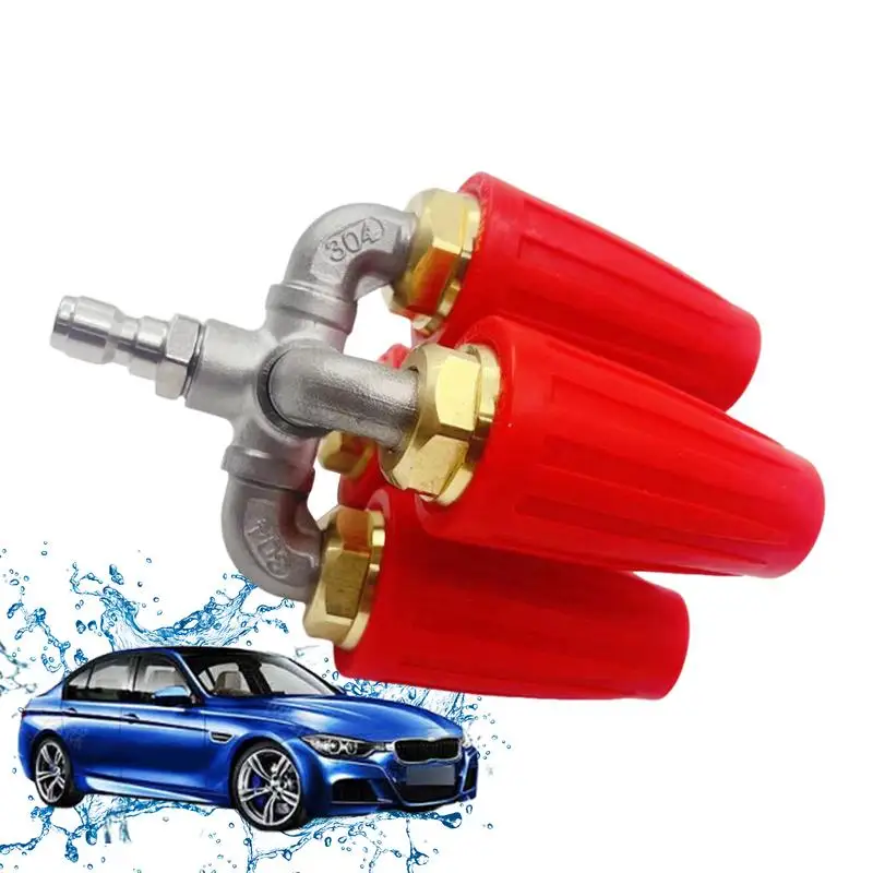 Rotating Power Washer Nozzle 4-in-1 Quick Connector Rotating Nozzle Leakproof Efficient Quick Connector Pressure Washer Tips For