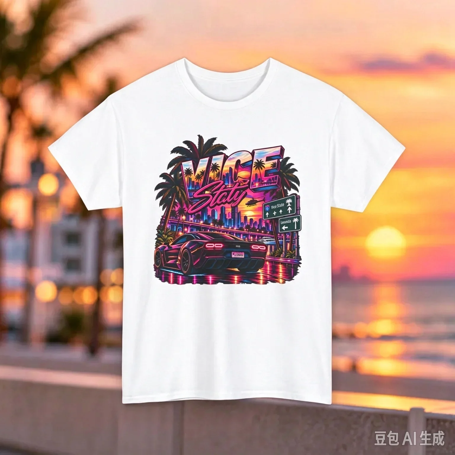 2026 GTA VI Grand Theft Auto 6 T-shirt Vice City Game Graphic Print Pure Cotton T-shirt Unisex Gamer Pullover Tops Ins Y2k