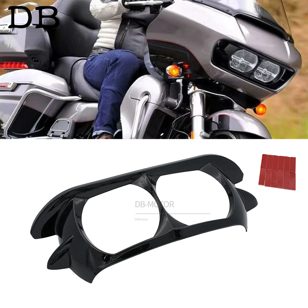 

Dual Headlight Fairing Trim Bezel Cowl Headlamp Cover Motorcycle Fit Harley Touring Road Glide Special FLTRXS Ultra FLTRU CVO