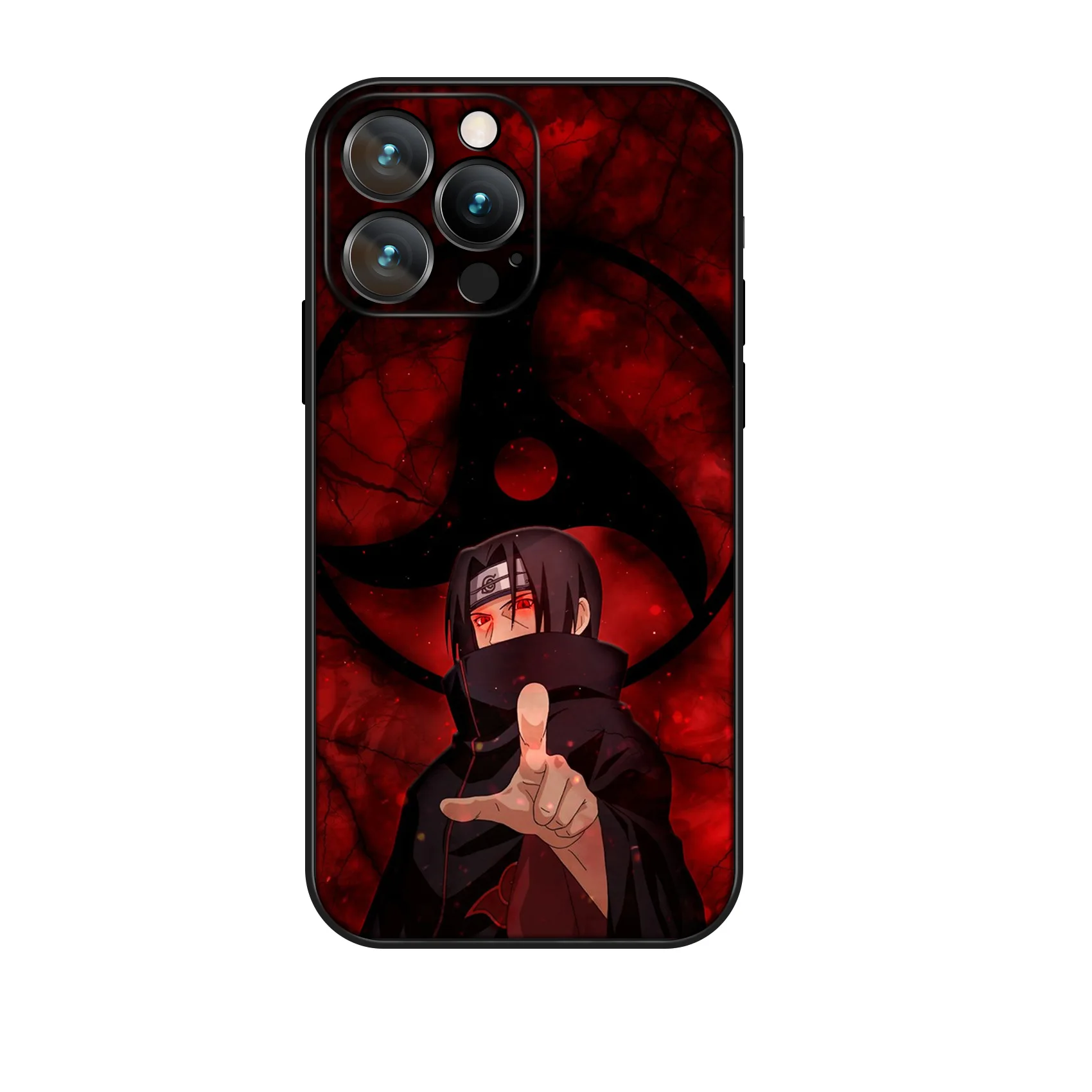 Miniso for iPhone 16 Pro Max Anime Case Itachi Akatsuki Protective Soft Silicon Cover for iPhone 16 15 14 13 12 11 Pro Max Plus