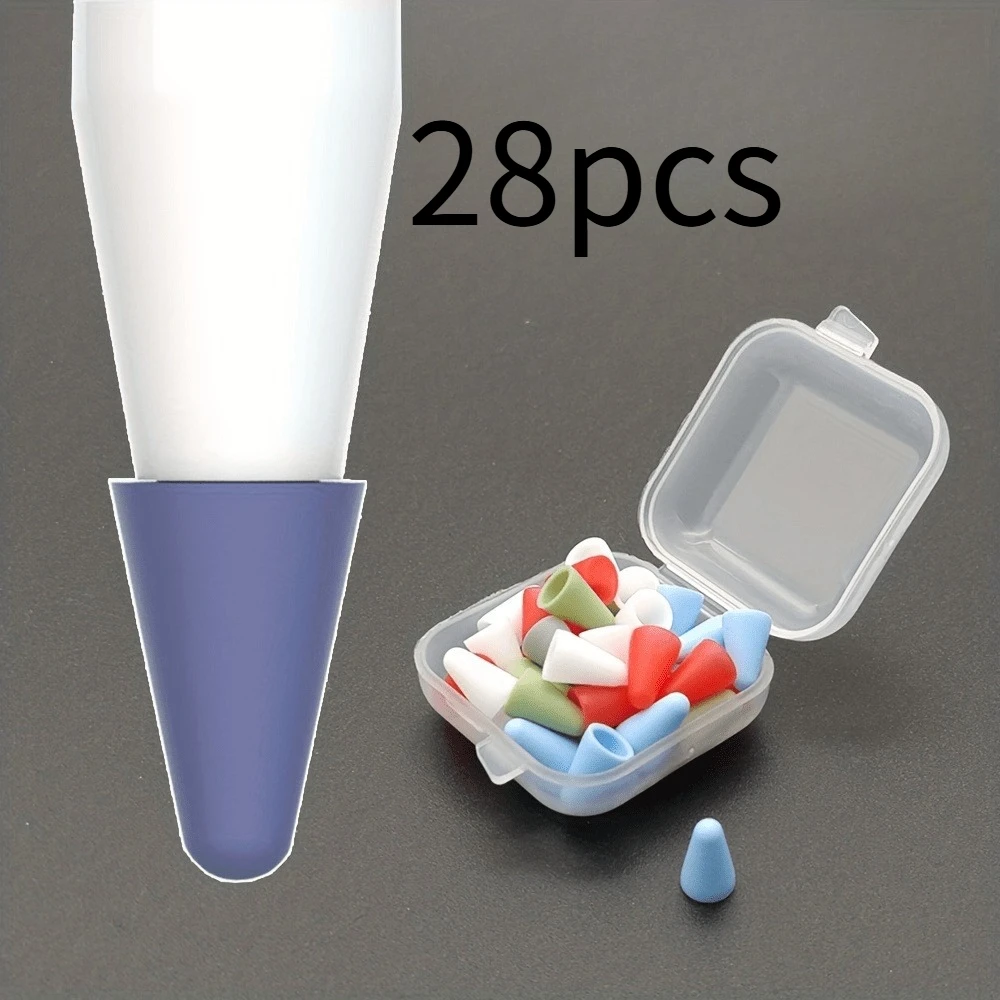 28pcs Silicone Nib Case for IPencil 2nd/1st Gen Tips - Protective Stylus Accessories with Mute Function