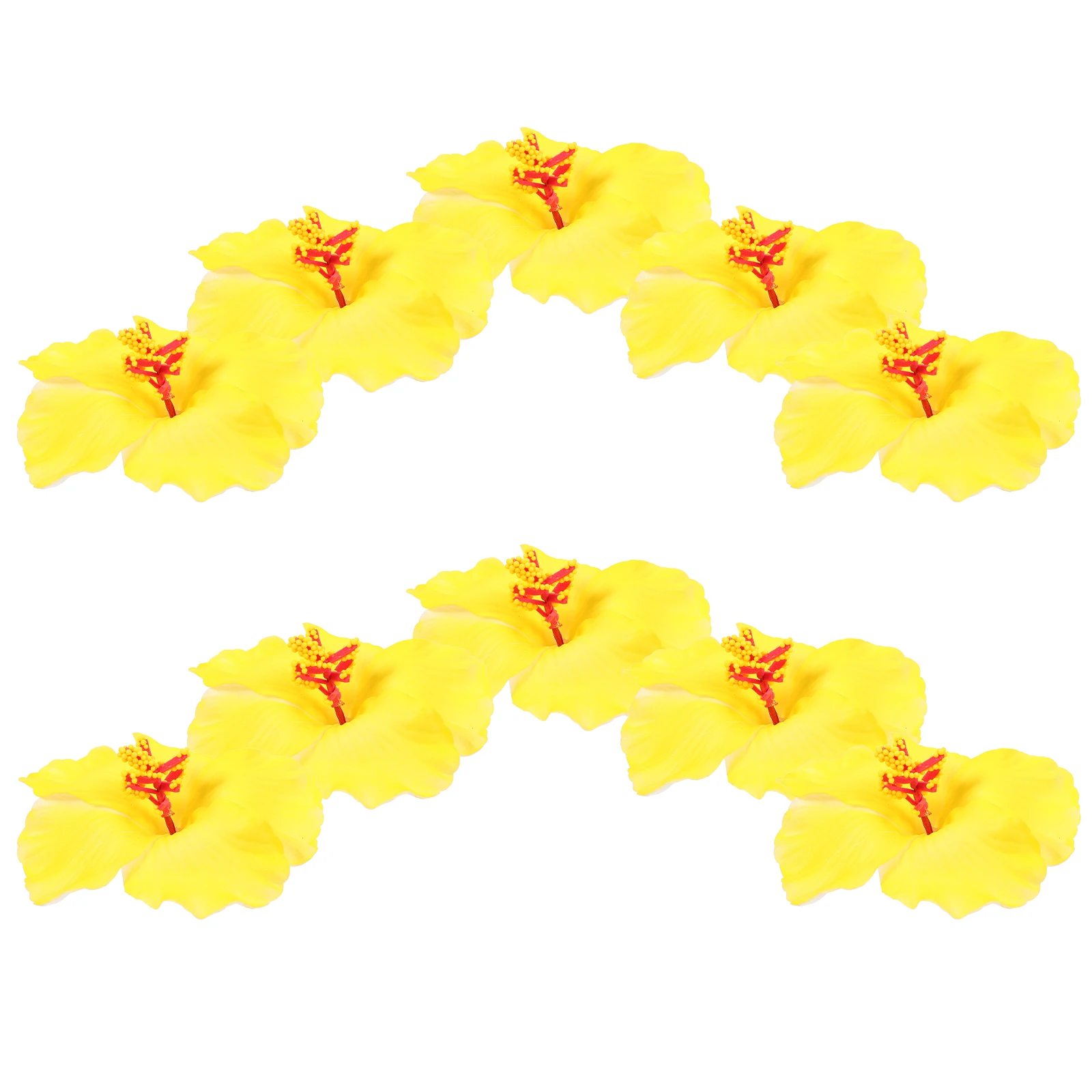 

10Pcs Faux Hibiscus Flowers Artificial Hawaiian Tropical Decor for Photography DIY Home Party Decoration Lifelike Faux Flowers