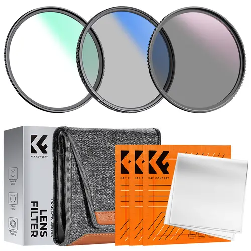 K&F CONCEPT K Series 49-82mm Filters UV/CPL/ND2-400/Black-Mist 1/4 Cap Clean Cloths Camera Lens Filter Set for Nikon Canon Leica - Image 10