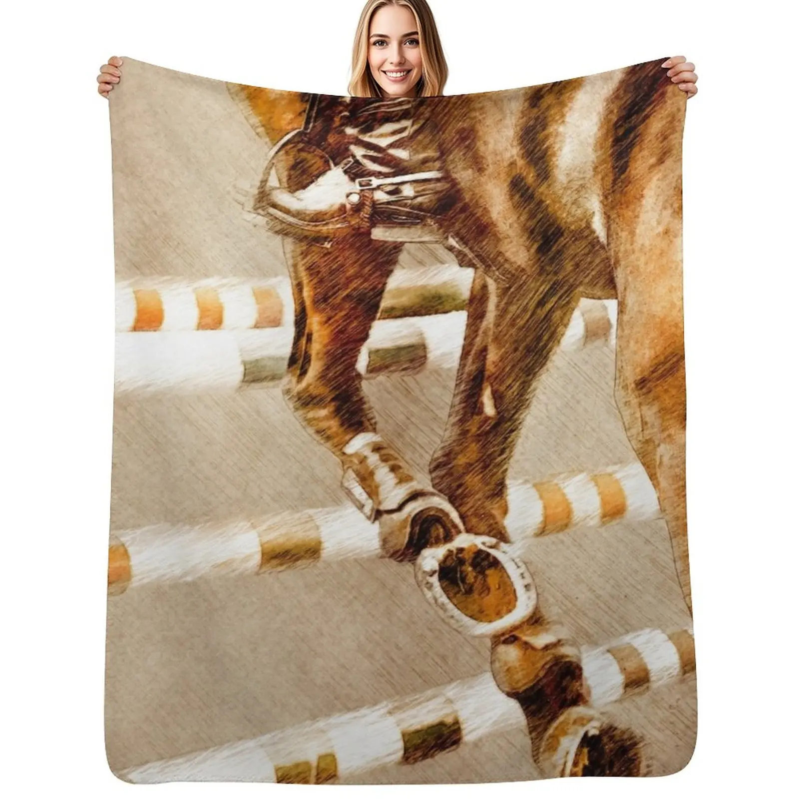 

Horse Rider #rider #horse #sport Throw Blanket Men's Soft Warm Throw Blanket for Couch