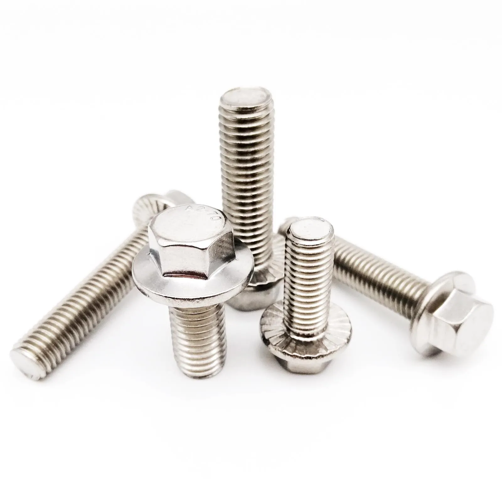 M4 M5 M6 M8 M10 M12 304 Stainless Steel Metric Thread GB5787 Hexagon Head with Serrated Flange Cap Screw Hex Washer Head Bolt