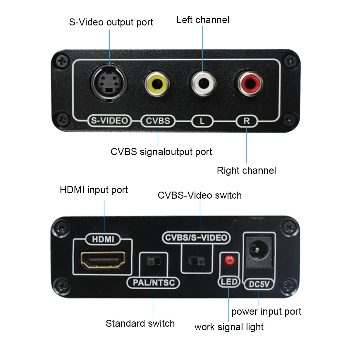 HDMI-compatible to AV S-Video CVBS S VIDEO+S S VIDEO Composite Switcher Converter Audio Adaptor Upscaler HD 3RCA