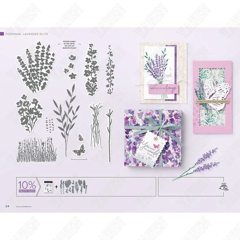 Lavender Metal Cut dies and Stamps for DIY Scrapbooking Photo Album Embossing Decorative Paper Cards