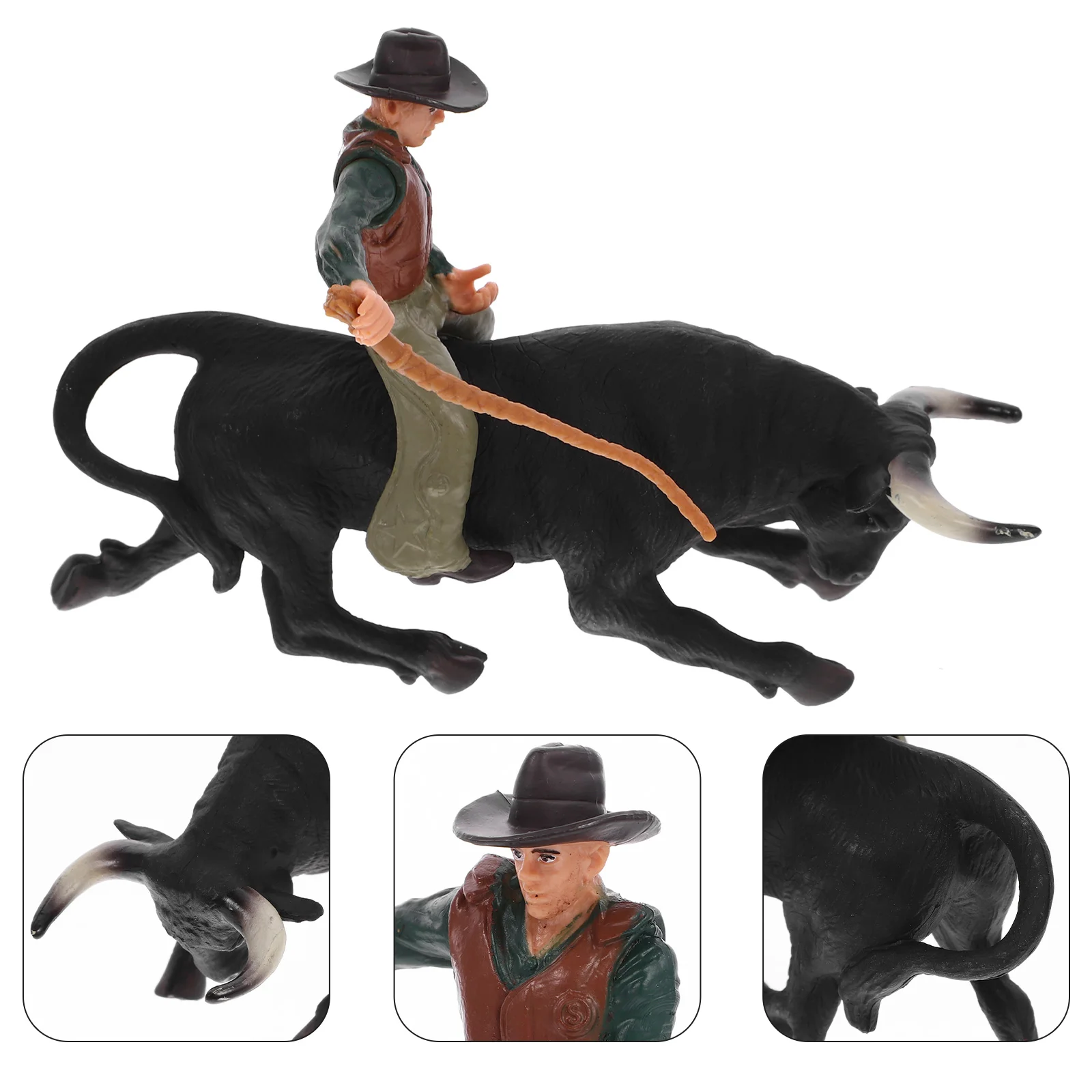 Western Cowboy Bull Bullfight Model Boys Toys Decorate Matador Exquisite Figurine Pvc Craft Desktop Toddler