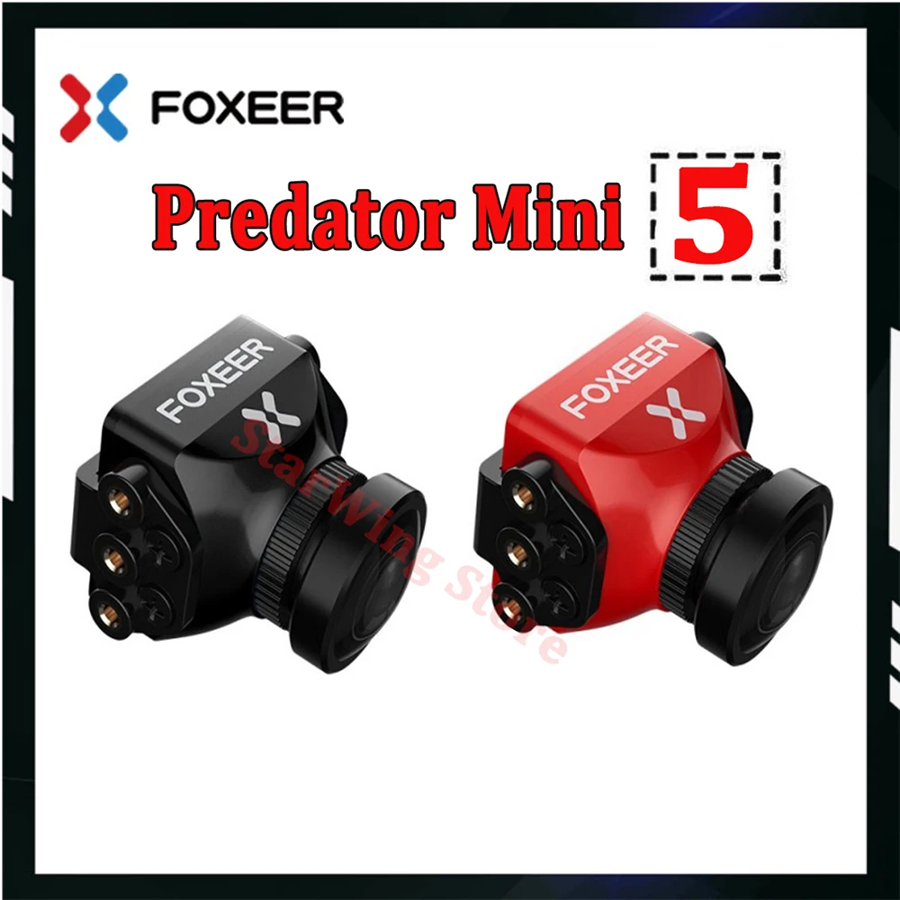 FOXEER Predator V5 Mini FPV Camera 4.5V~20V 0.01Lux 16:9/4:3 PAL/NTSC switchable Super WDR OSD 4ms Latency for RC Racing Drone