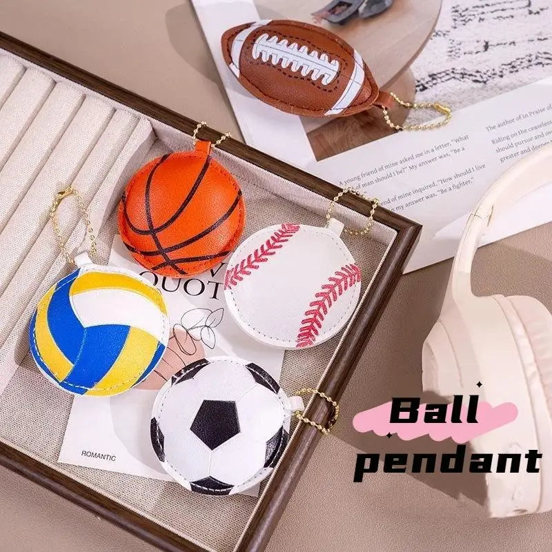 Baseball Football Basketball Baseball PU Leather Keychain Women's Bag Pendant Trendy Accessory