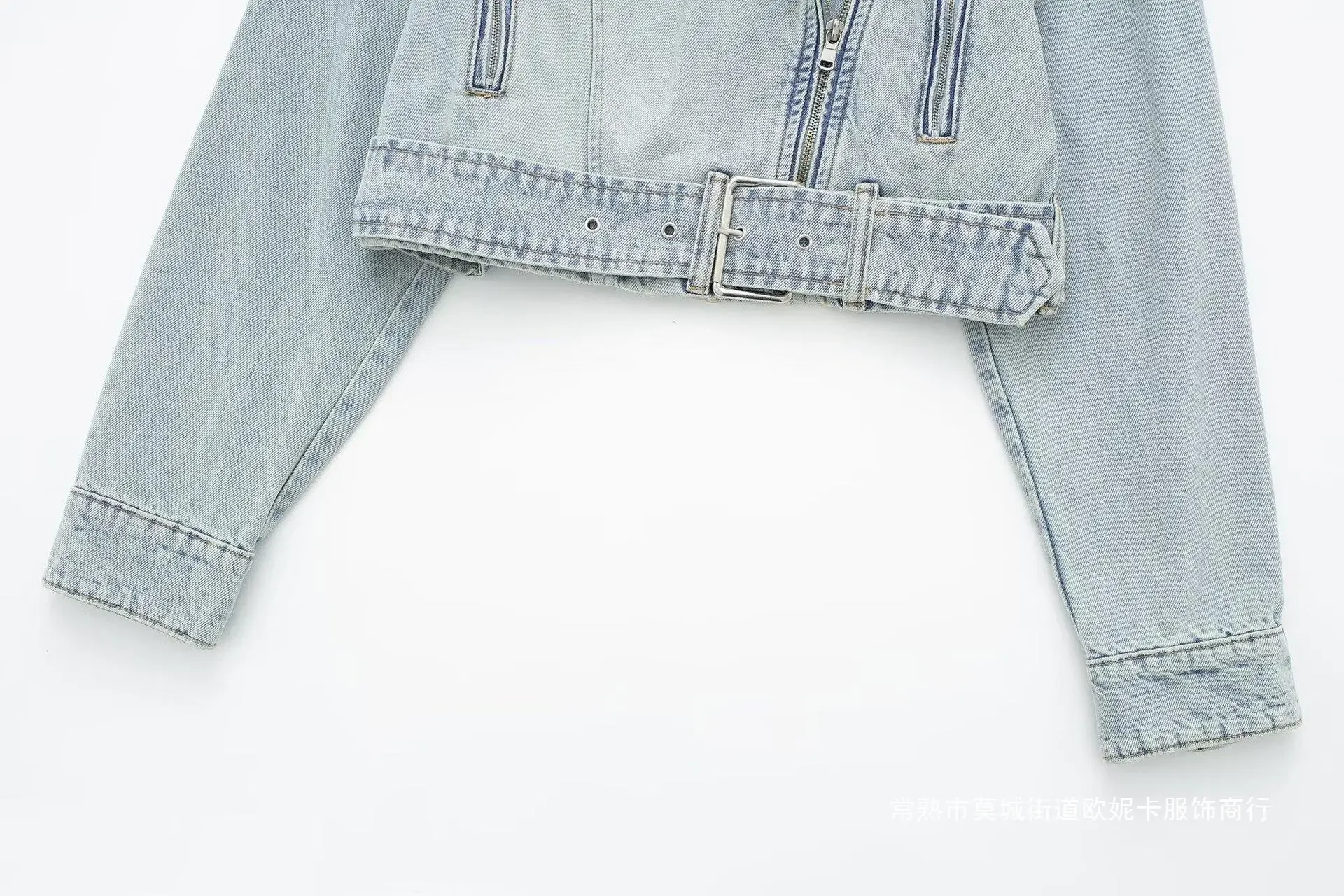 Light Blue Jeans Women Cool Girl Clothes Female Zipper Daily Casual Spring Work Wear Jacket Hot Girl Denim Coat