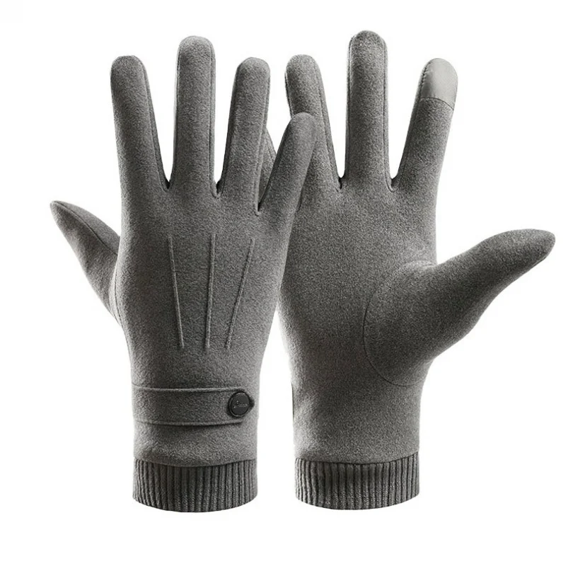 Gants de cyclisme Dralon doublés de sourire pour hommes, gants chauds épais, protection contre le vent et le froid, écran tactile Glo, hiver