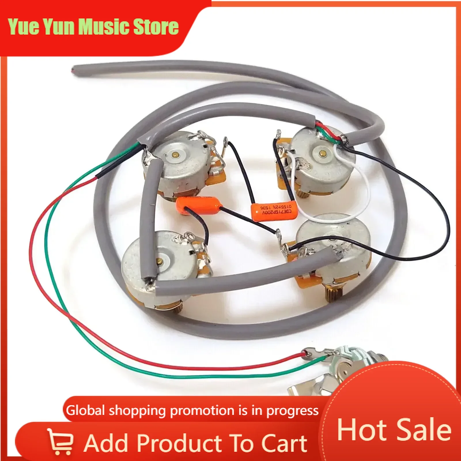 Yue Yun Music Store-Discount Hot Sale-Loaded Pre-wired Guitar Pickups Wiring Harness Prewired 4pcs Pot For  SG Guitar Parts