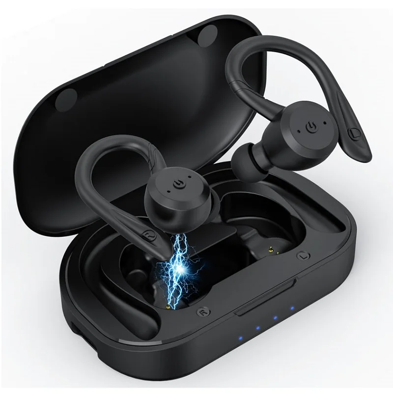 

Bluetooth Headphones 5.0 True Wireless Earbuds Ear Hook Sports Headsets TWS Bass Gaming Earphones with Mic IPX7 Waterproof