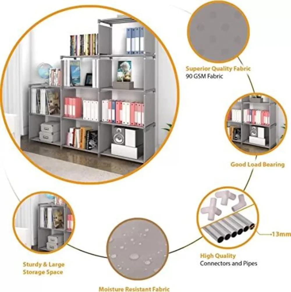 5-Tier Movable DIY Bookcase 5